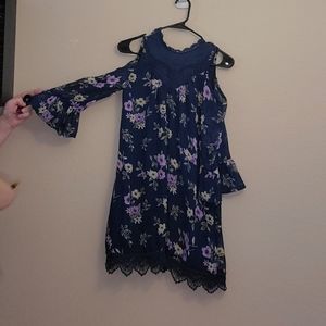 🌟 3 for $15 Deal! 🌟Beautees blue purple flower dress with lace 14